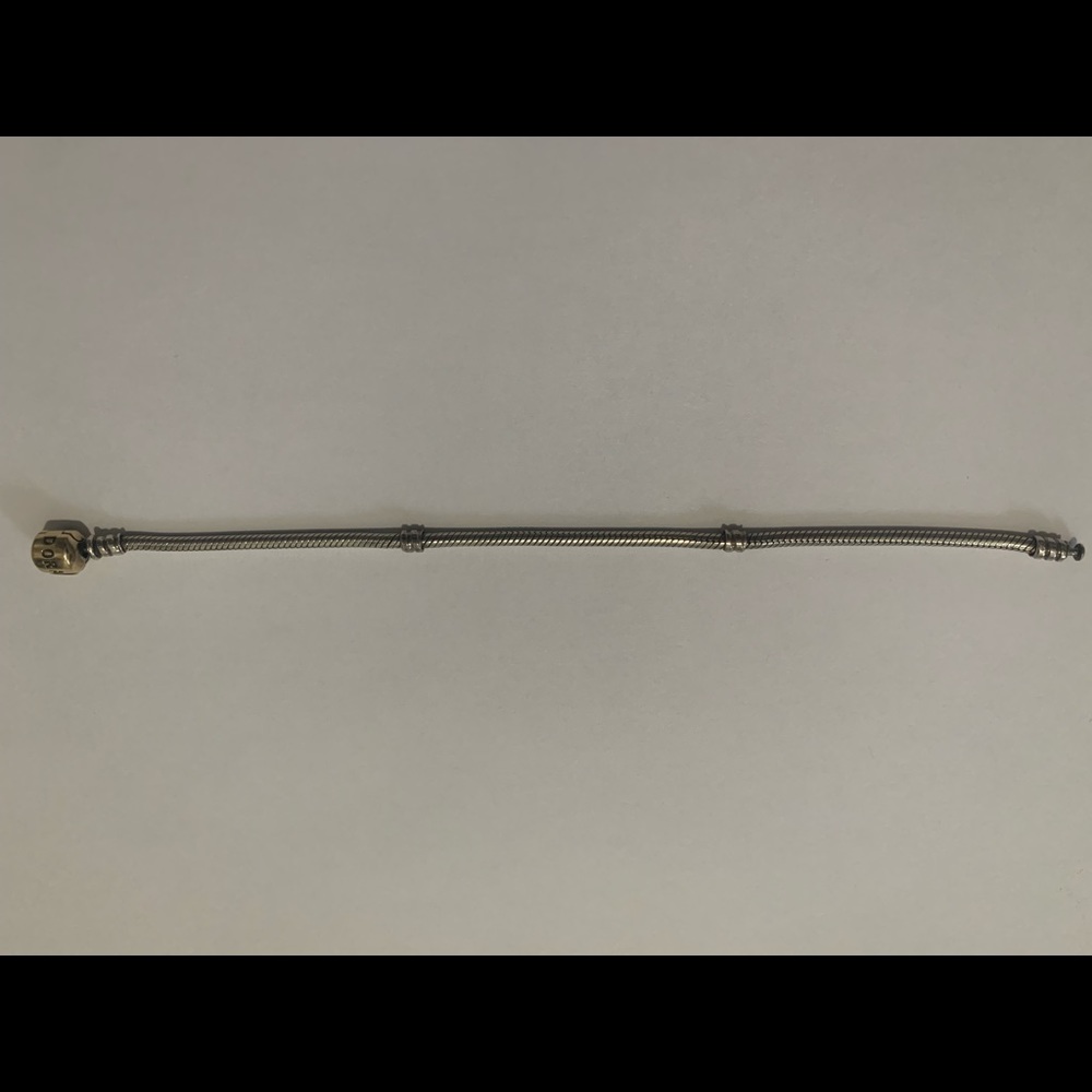 AUTHENTIC Silver Pandora bracelet w/14k gold clasp